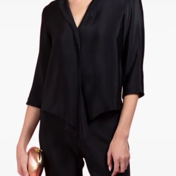 PETER COHEN Black silk blouse - Picture 1 of 4